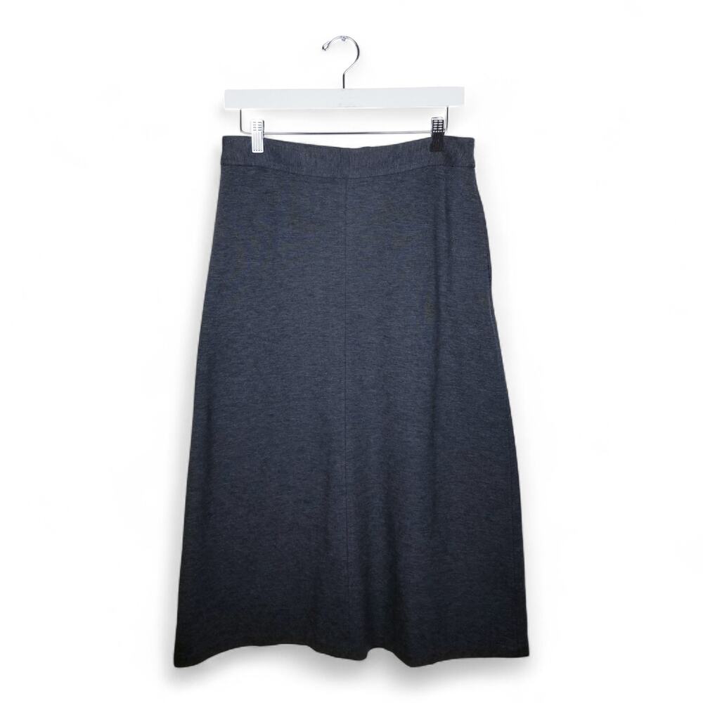 J. JILL Ponte Knit A-Line Classic Gray Midi Skirt - Size 6